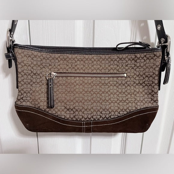 Coach Handbags - Coach Brown Suede Shoulder Bag
